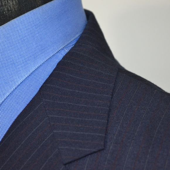 Karoll’s 42L Sport Coat Blazer Suit Jacket Navy Pi - Picture 2 of 8